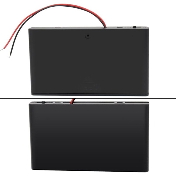 2 stk. AA 12V Batteriholder Plastikboks Batteriopbevaringsboks med ON/OFF kontakt og lukkekabel fastgørelser