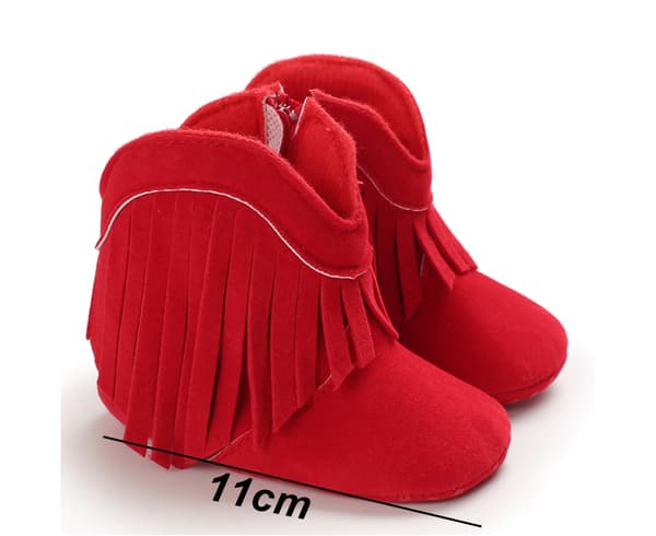 Baby Sko Varme Bomullssko - Rød (11cm)