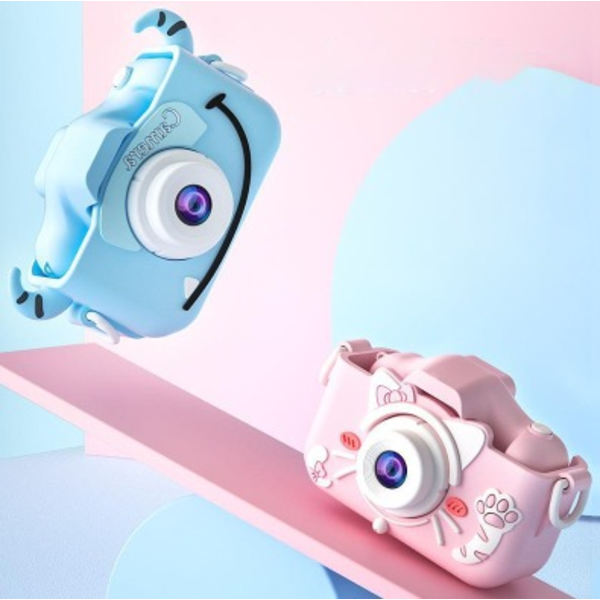 Blå barnkamera, 2,0 tum digital barnkamera för 3 4 5 6 7 8 9 10 år gamla pojkar och flickor, Anti-Drop 1080P HD-kamera för barn, jul födelsedag