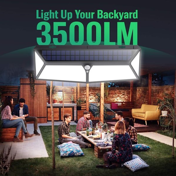 430 LED Ulkoseinävalaisin aurinkokennolla, 1 KPL