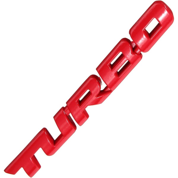 （Rød）Turbo 3D metalldekor bilklistremerker med bokstaver Bilkarosseri bak Ba
