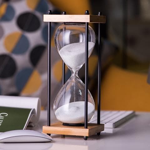 Stor timglas 30 minuter, dekorativ trä timglas, vit