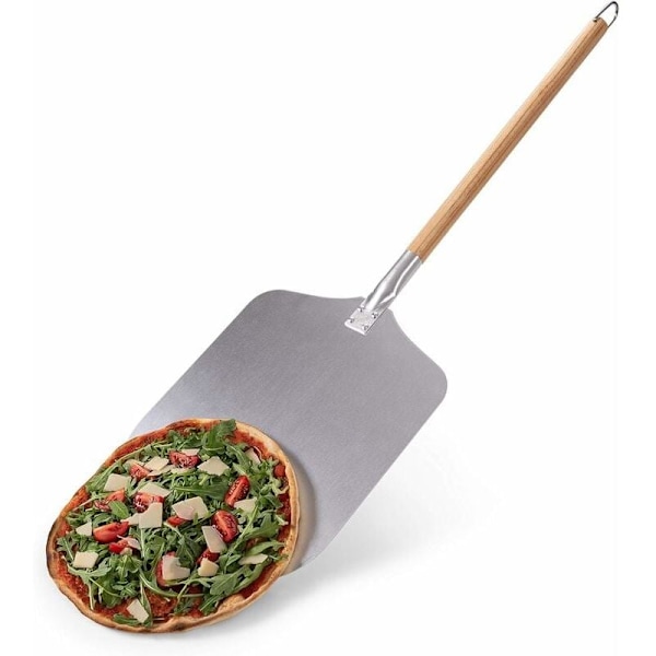 12 tums pizzaspade - Professionell spatel Autentisk matlagning - Högkvalitativ pizzaspade - Pizzaspade i aluminium och trä