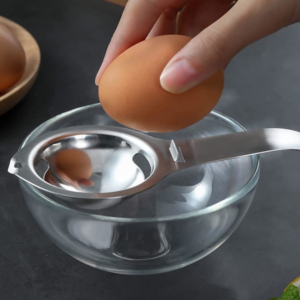Eggeskiller, eggehvite- og plommeskiller, rustfritt stål, helse og sikkerhet, separator, kjøkkenutstyr 1 stk