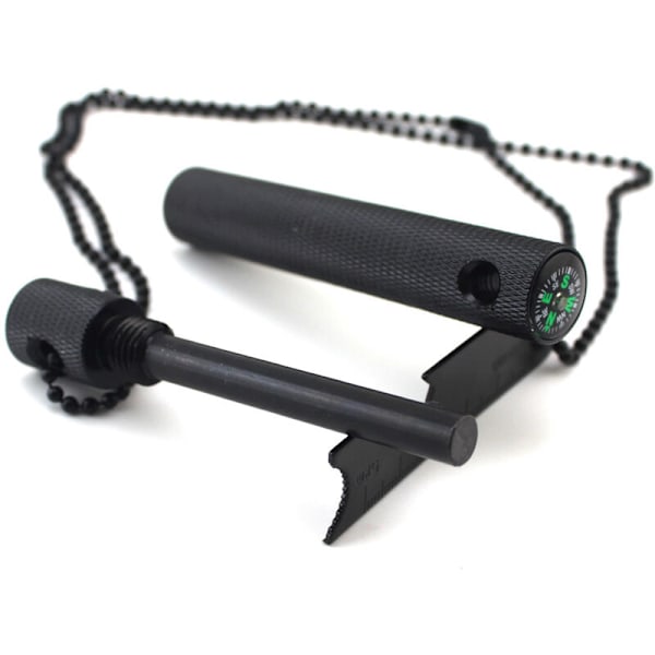Eldstål i ett robust aluminiumfodral Black Wattle Survival Camping Chasse 6 cm 9 000 Tändsticks tändningar