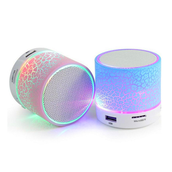 Mini Bluetooth-högtalare med LED-ljus + radio + USB. Bärbara högtalare, bröllopspresenter, nattvardsgåvor, fester.