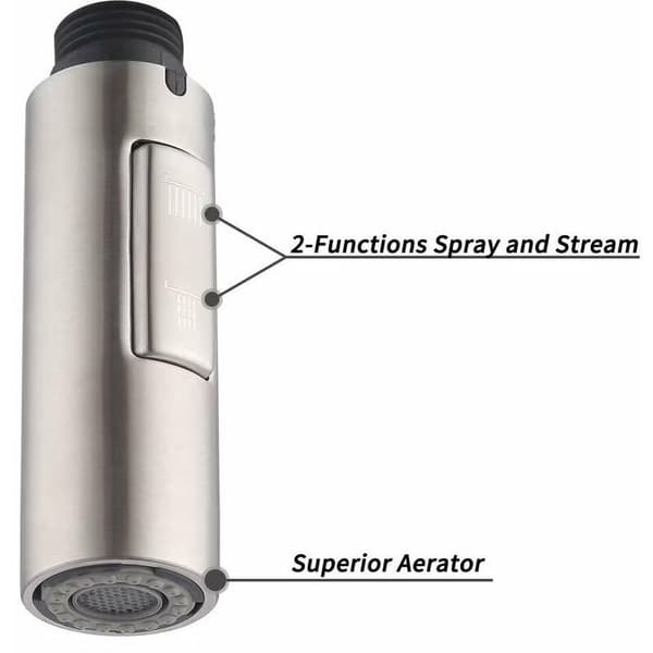 Universal utskiftbar kjøkkenkranmunnstykke spray (G1/2 børstet stål)