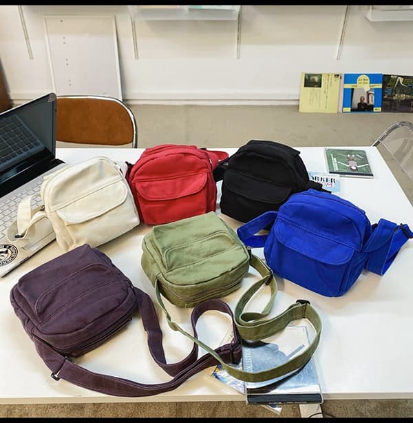 Små Crossbody Tasker Søde Punge Mini Canvas Crossbody Tasker Mobiltelefon Punge