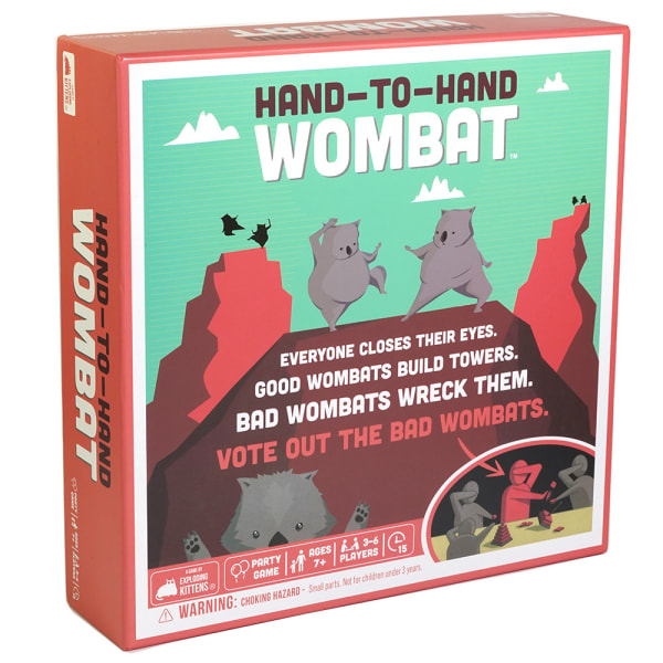 Eksploderende kattunge holder hender Wombat-kortspill Morsomt festspill