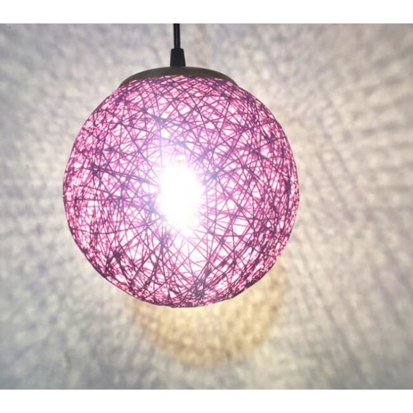 Hänglampa, ljuskrona Kreativ personlighet konst hampa boll rotting ljuskrona (15cm lila)