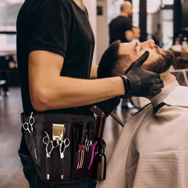 6-fickor Frisör Midjeväska Barber Förkläde Frisörsax Väska Multifunktionell Kosmetolog Bälte Väska