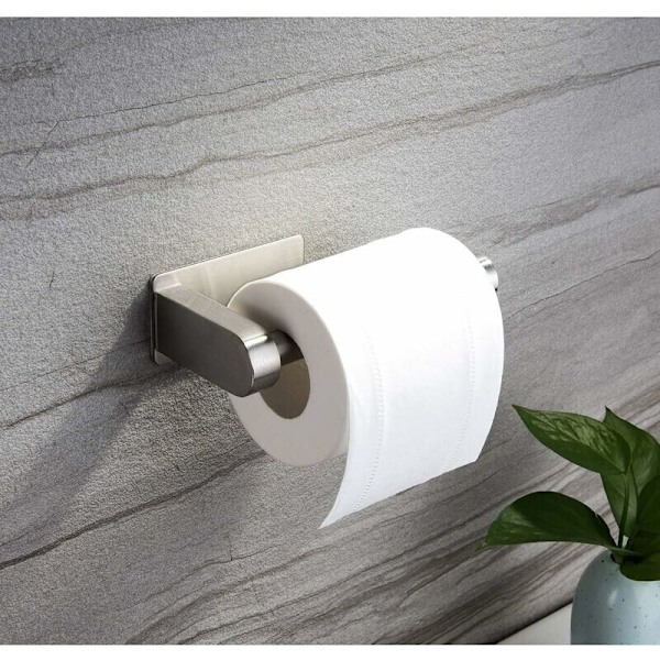 Selvklæbende Toiletpapirholder uden borehuller Tapetstøtteholder til Papir, WC Rulle Rustfrit stål Derouleur Wc Wc