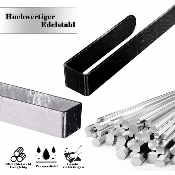 Håndklædeholder 39cm Badeværelse Ingen Boring Selvklæbende Håndklædeholder Rustfrit Stål (Sort)