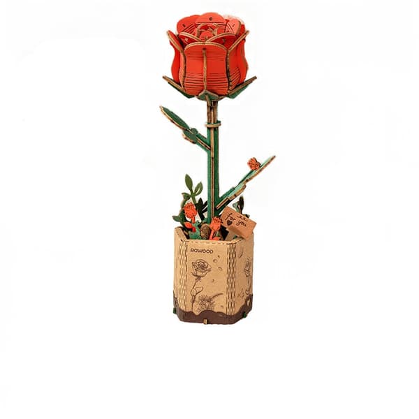 Blomsterbuket Sæt Mini Kunstige Blomster Gave Blokke, DIY Buket Blokke(Rød rose)