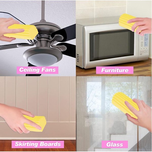 4 monipuolisen puhdistussienen setti sälekaihtimille, lasille, peileille ja muille, käytännöllinen, vahva vedenimukyky, uudelleenkäytettävä ja kestävä (keltainen)