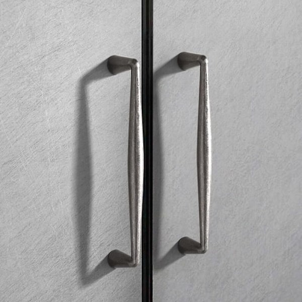 96 mm kökshandtag, 6 st köksskåpshandtag i antiksilver, vintage möbelhandtag, kökslådhandtag