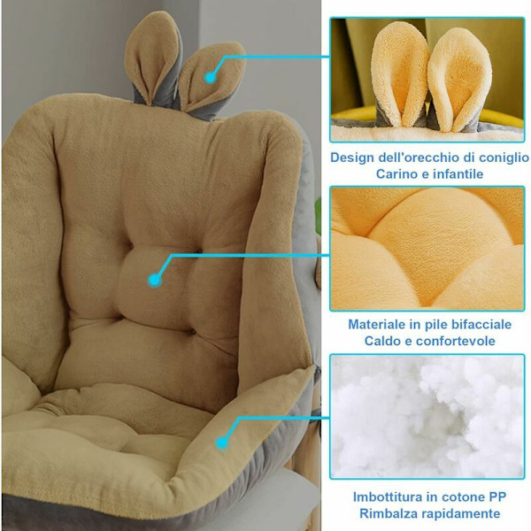 Hovedkvarter pude med haleben Anti Ergonomisk Pude til at lindre rygsmerter Puder Betræk Frakke Pude Gulvpude (Gul, 45x45cm