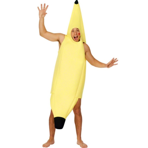 Voksen unisex banankostume, Jumpsuit, Funny Side, Serious Fun, O