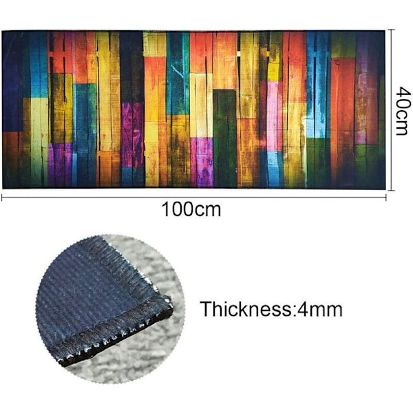 40x100cm Halkfri Entrématta Inomhus Träfärgad Matta Kök Hallmatta Lång Badrumsmatta Tvättbar Köksmatta Absorberande Dörrmatta för Hemmet
