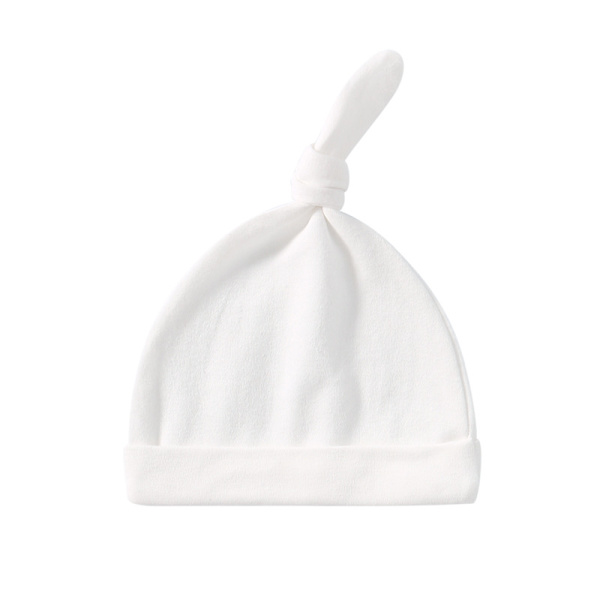 Nyfödd mössa/babyhattar 0-6 månader GOTS ekologisk bomull babyhattar nyfödd babyflicka/babypojke - baby essential för nyfödd, perfekt (vit)