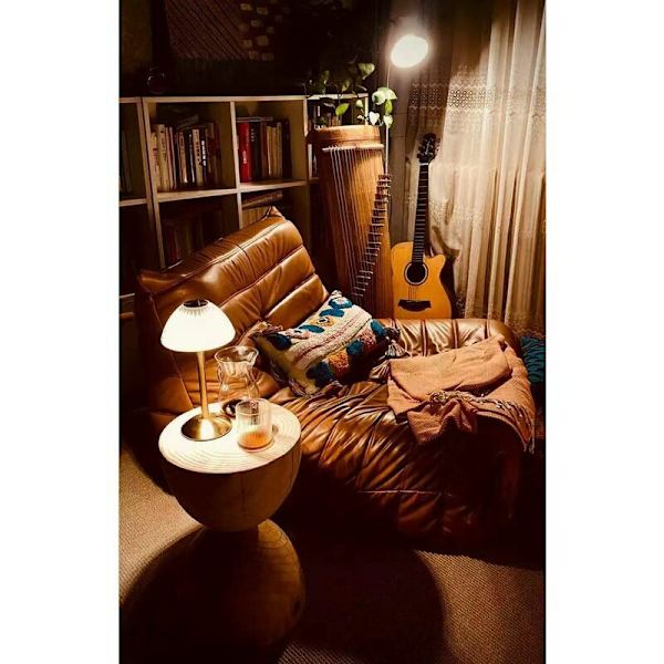 LED-bordlampe på batteri, batteridrevet bordlampe, dimbar LED-bordlampe - nattbordslampe for stue, soverom, 3 lysfarger