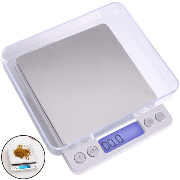 Digital Kitchen Scale, Letter Scale, Household Scale, Fine Scale with Tare Function 3kg x 0.1g with LCD Display Stainless Steel Platform