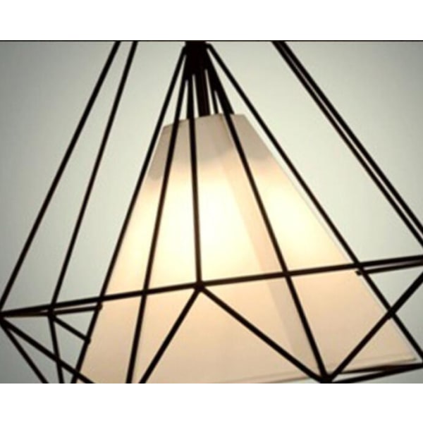 Suspension, lysekroneVintage fuglebur diamant pyramide lysekrone i smedejern 25cm (uden sort lyskilde)