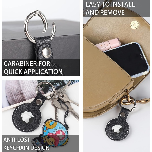 1 kappale Airtag-avaimenperä, Airtag-kotelo, suojakotelo PU-nahkakotelo Apple AirTagille, suojaava nahkainen avaimenperän kansi, joka on yhteensopiva AirTagien kanssa