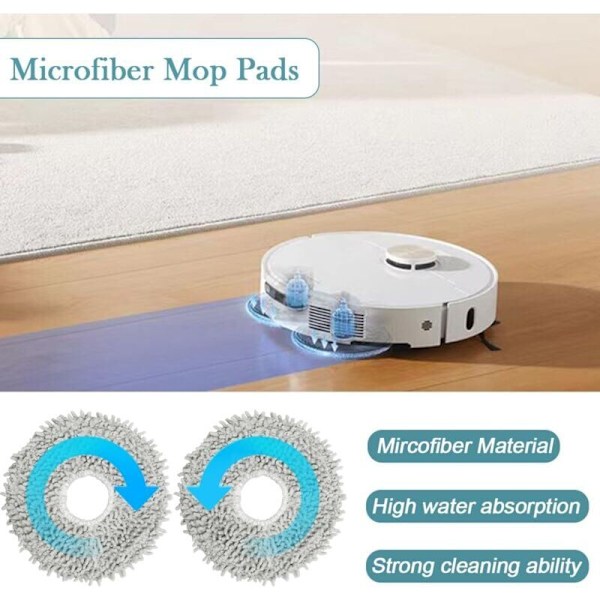 Tilbehørssæt til Dreame L10s Pro Ultra Heat, reservedele til Dreame X30 Ultra, 1 hovedbørste, 6 støvsugerposer, 6 mopper, 2 filtre, 4 sidebørster