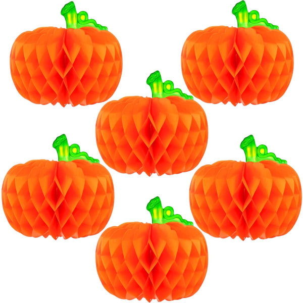 Stora papper pumpa centerpieces - 6-pack | Tissue Pumpkin Honeycombc