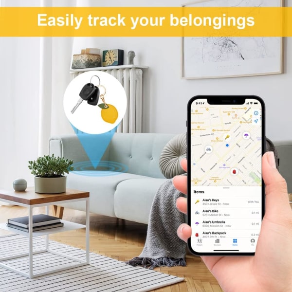Airtag nøkkelring, søte PU-vesker for Apple AirTag, bærbar nøkkelfinne