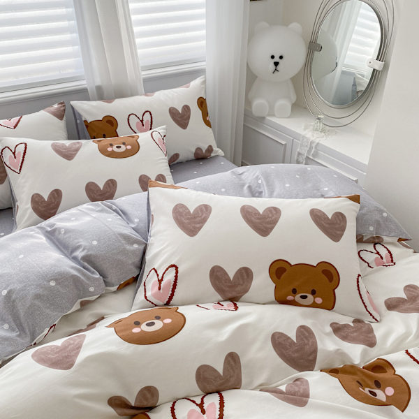 3-delad ultra-mjuk, lättskött design sommar sängkläder queen comforter set Kudde kudde med dragkedja stängning 4 hörnband