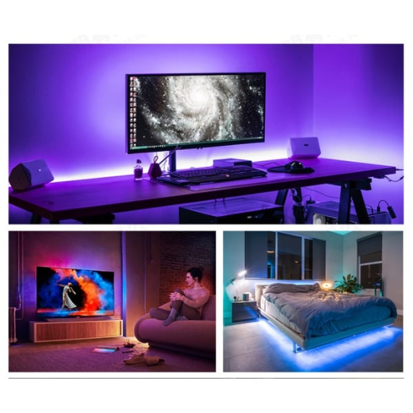 Färgglad Bluetooth LED flexibel ljuslistuppsättning [IP65] Epoxi-vattentät (15m-810 ljusuppsättning)
