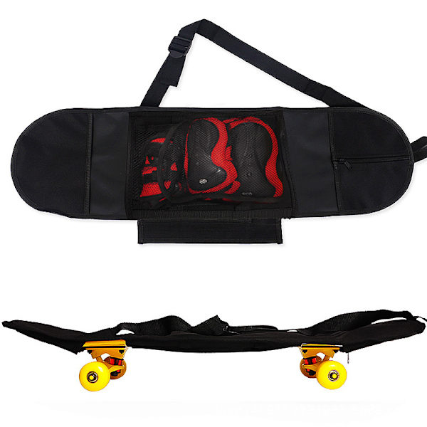 Skateboard Rygsæk (80*20cm), Skateboard Beskyttelse, Skateboard Rygsæk - Sort, Universal til 7.75, 8 og 8.25 Tommer Skateboards