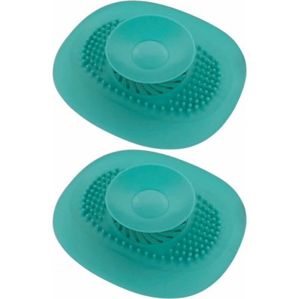 2x Universal Badkar Propp Silikon Diskbänk Avlopp Köksskydd Golv Avgränsning Badkar Filter, ljusblå