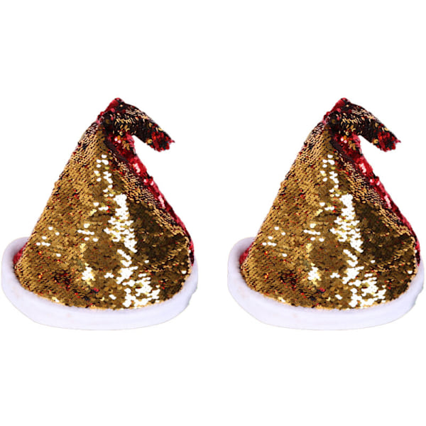 Julenissehatt med glitter, 2 stk, julehatter for tenåringer og barn, juletilbehør, standtilbehør