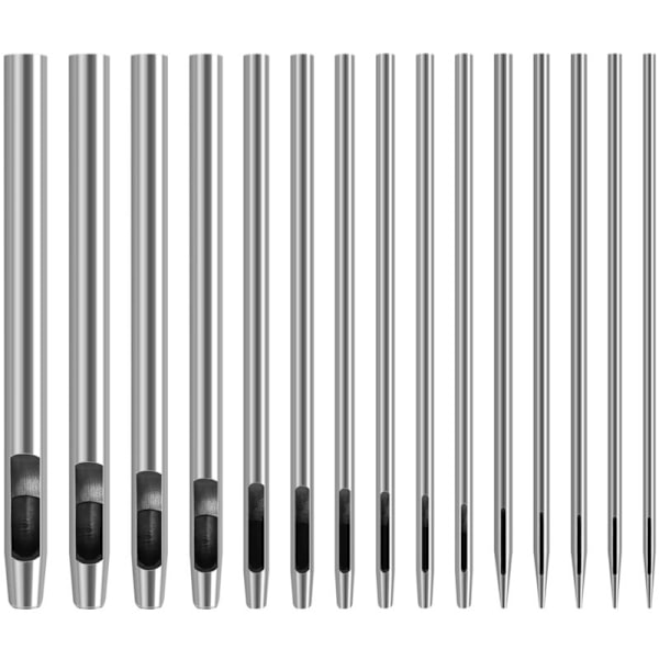 15 stk. hul lærhull, hull hull hull hull hull hull verktøy for lærvarer for lærvarer for 0,5 mm-6 mm belteklokke armbånd