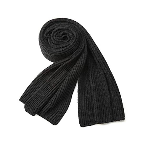 Varm höst- och vinterscarf, unisex enfärgad vinterhals varm stickad garnscarf 180cm
