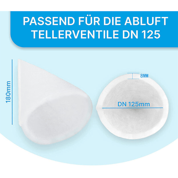 10x koniske filtre til ventilation, f.eks. VMC. Kompatibel med Helios, Maico, Pluggit, Zehnder - G4 udsugningsfilter, DN 125, Hvid