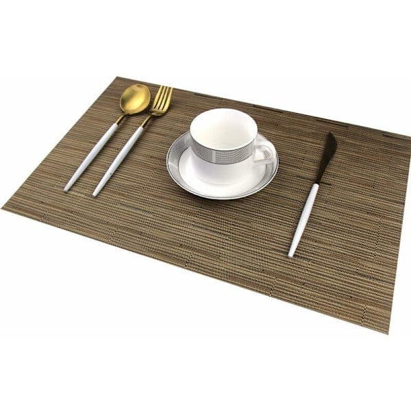 6 kappaleen khaki bambu pöytätabletit ruokapöydälle, 30x45cm