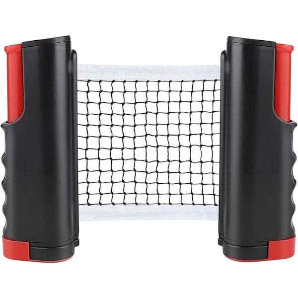 Rullebordtennisnet, 165 cm (maks.) Bærbart bordtennisnet, ideelt til ping-pong borde - Pong, kontorer, bordture (sort)
