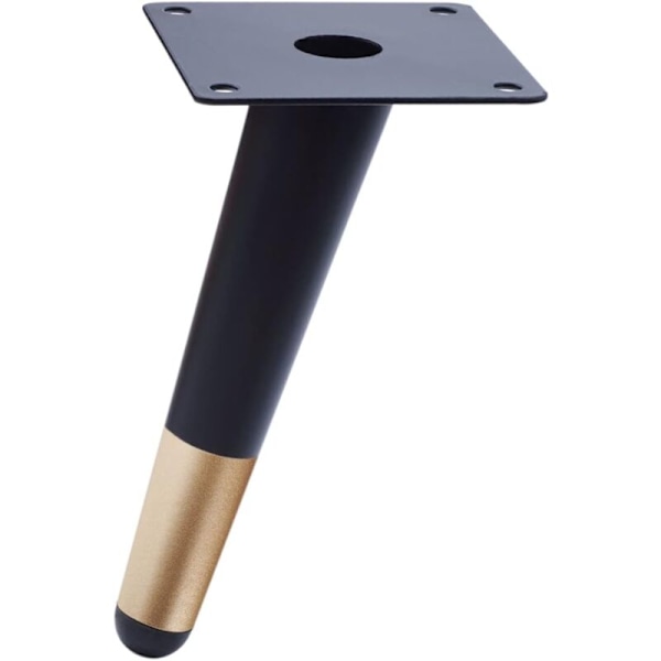 Møbelfødder 4 stk. Skrå Bordben Sofaben Metal Garderobe Til Skab Bord Stol (15 cm Højde, Sort og Gylden)