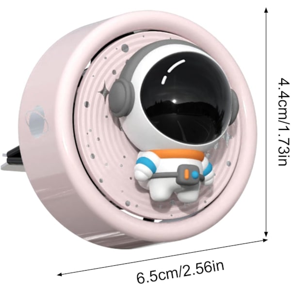 Söt astronaut luftfräschare ventklämma, kreativ roterande lysande magnetisk aromaterapidiffusor - tecknad astronaut luftutlopp doft för barn