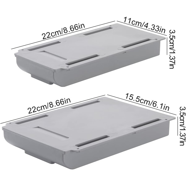 Usynlig oppbevaringsboks, 4 stk under bord oppbevaringsboks skrivebordsskuff multifunksjonell usynlig oppbevaringsboks arrangør for kontorutstyr oppbevaring