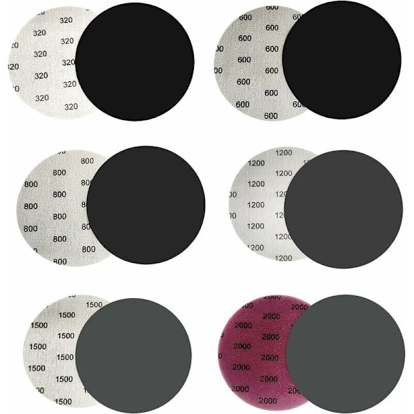 30 kpl kuivaa vesihiekkapaperia, karkeus 320/600/800/1200/1500/2000 hiomalaikka, hiomapaperi 125mm kuiva hiekka/kosteaa hiekkapaperia käytetään hiomiseen sa