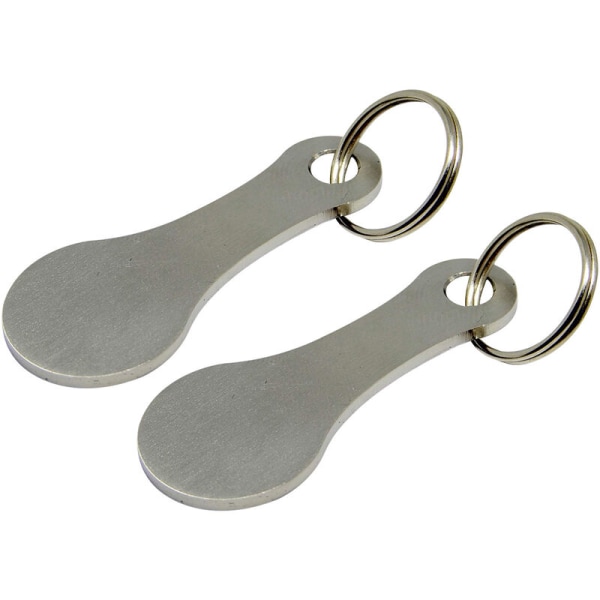 UNIVERSAL PASS PARTOUT for supermarket trolley, shopping cart key ring, stainless steel shopping cart token key, pass partout for shopping carts (2