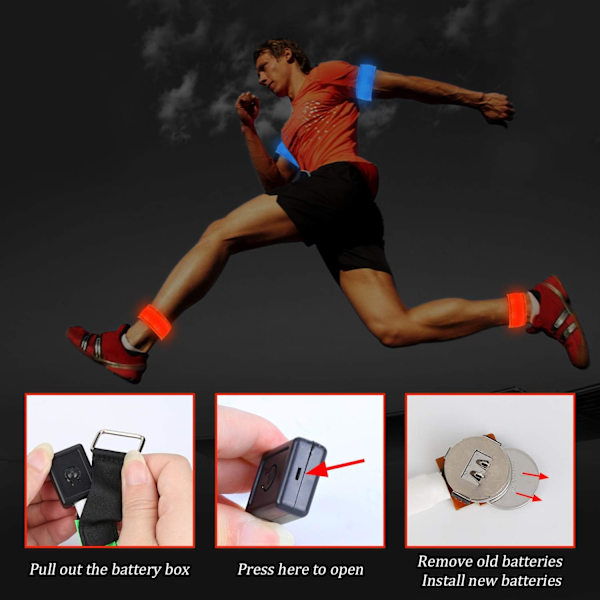 LED-Reflekterande Armband, Laddningsbart LED-Armband Luminous Armband Natt Säkerhet Hög Synlighet, För Utomhussporter Cykling Jogging Säkerhet Fluore