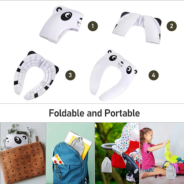 Baby Toalettstol Reducer, Fällbar Toalettstol för Barn, Baby Toalett Reducer Bärbar Toalettstol för Pojke och Flicka med 8 st halkfria dynor och 1 bärväska