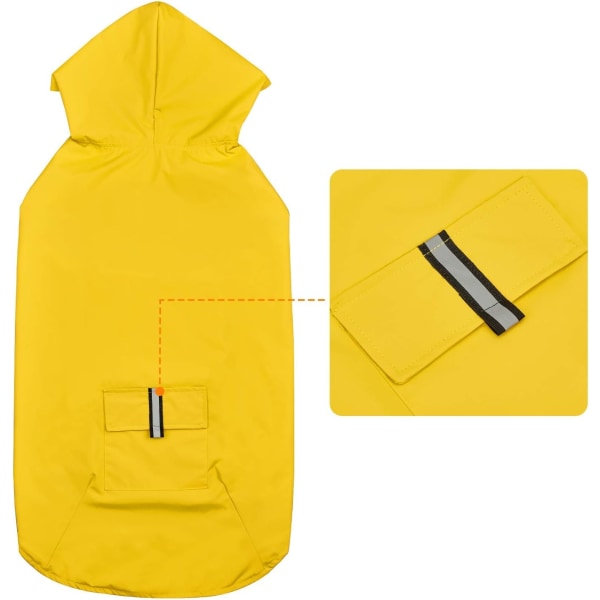 3XL-hunde regnfrakke til store mellemstore hunde med reflekterende striber hunde tøj poncho chein hætte åndbar justerbar hundekåbe regnjakke