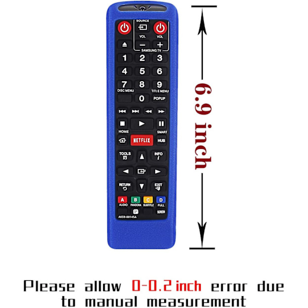 Blå silikon skyddande fodral för Samsung fjärrkontroll, AA59-00741A AA59-00786A BN59-01315B, skyddande skal för Samsung fjärrkontroll, halkfri, anti-fall